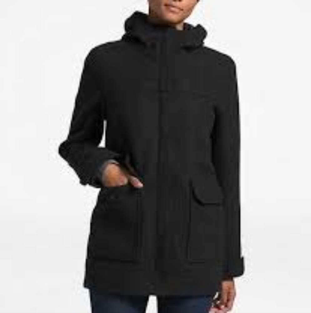 The North Face Cali Wool TNF Black Heather Hooded Jacket Women's Sz M